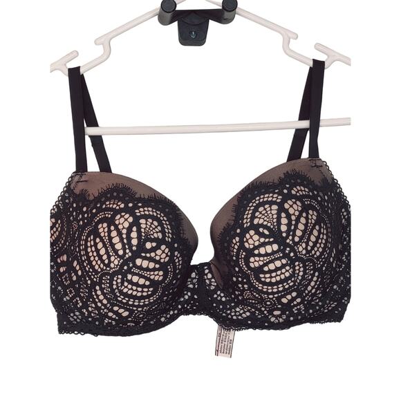 Victoria's Secret Dream Angels Black Lace Lined Demi/ Demi Double Size 32DDD(F) - Picture 2 of 10